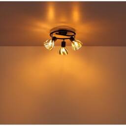 Netlighting Zachery Ceiling Spotlight Clusters Matt Black Smoke Glass Shade 3x E14 - thumbnail 5