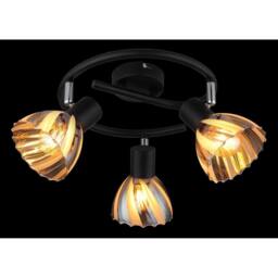 Netlighting Zachery Ceiling Spotlight Clusters Matt Black Smoke Glass Shade 3x E14 - thumbnail 3