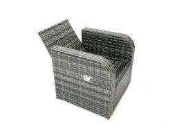 Fimous Outdoor Garden Furniture Set with Reclining Chair 2 Small Footstool in Dark Grey - thumbnail 5