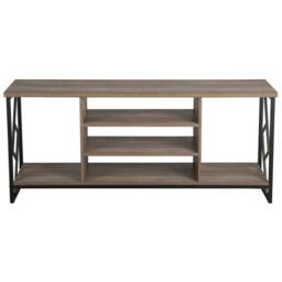 Wyld and Coco TV Stand for 60 inch TV Dark Brown Laminate Open Shelves and Iron - thumbnail 3