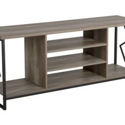 Wyld and Coco TV Stand for 60 inch TV Dark Brown Laminate Open Shelves and Iron - thumbnail 2
