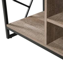 Wyld and Coco TV Stand for 60 inch TV Dark Brown Laminate Open Shelves and Iron - thumbnail 6