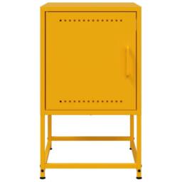 Berkfield Home Bedside Cabinet Mustard Yellow 36x39x60.5 cm Steel - thumbnail 6