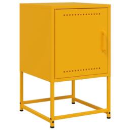 Berkfield Home Bedside Cabinet Mustard Yellow 36x39x60.5 cm Steel