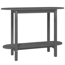 Berkfield Home Console Table Grey 110x40x80 cm Solid Wood Pine - Size: 110 x 40 x 80 cm - thumbnail 2