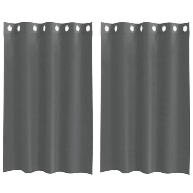 Berkfield Home Voile Curtains with Grommets 2 pcs Dark Grey 140x175 cm - image 1