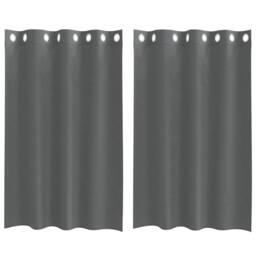 Berkfield Home Voile Curtains with Grommets 2 pcs Dark Grey 140x175 cm - thumbnail 1