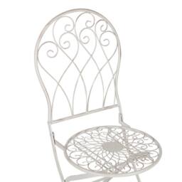 Wyld and Coco Home Folding Bistro Chair - White Distressed Metal - thumbnail 8