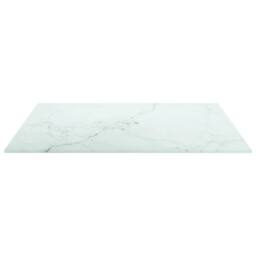 Berkfield Home Table Top White 50x50 cm 6 mm Tempered Glass with Marble Design - thumbnail 3