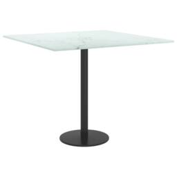 Berkfield Home Table Top White 50x50 cm 6 mm Tempered Glass with Marble Design - thumbnail 4