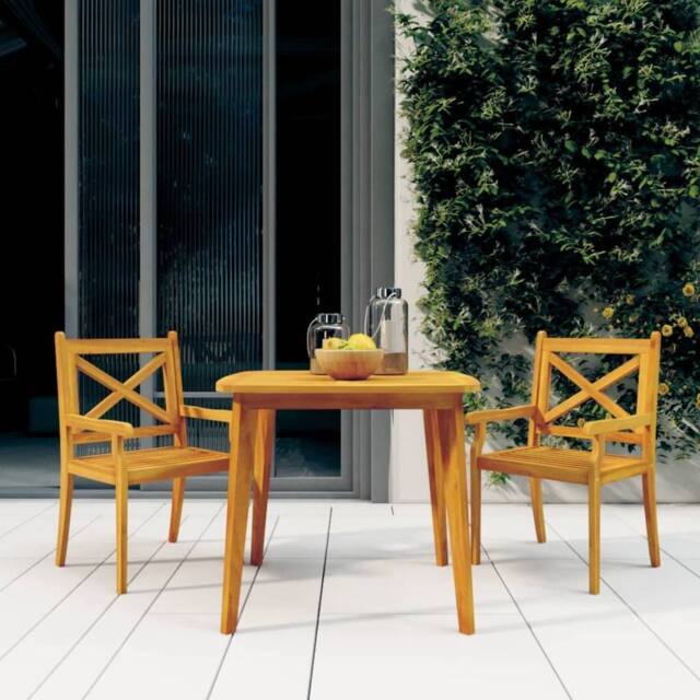Berkfield Home Garden Table 85x85x75 cm Solid Wood Acacia in Brown - Size: 85 x 85 x 75 cm - image 1