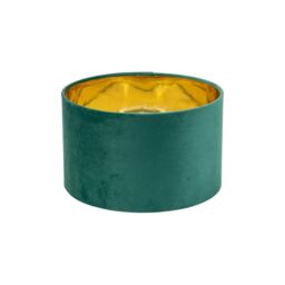 ValueLights Reni Green Velvet with Gold Inner Easy Fit Ceiling Lamp Shade & Bulb in Bottle Green - Size: Small - thumbnail 8