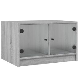 Berkfield Home Coffee Table with Glass Doors Grey Sonoma 68x50x42 cm - Size: 68 x 50 x 42 cm - thumbnail 2