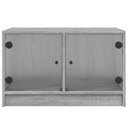 Berkfield Home Coffee Table with Glass Doors Grey Sonoma 68x50x42 cm - Size: 68 x 50 x 42 cm - thumbnail 6