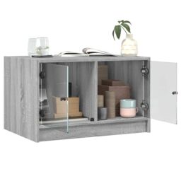 Berkfield Home Coffee Table with Glass Doors Grey Sonoma 68x50x42 cm - Size: 68 x 50 x 42 cm - thumbnail 5