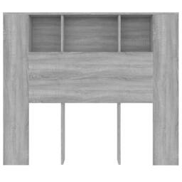 Berkfield Home Headboard Cabinet Grey Sonoma 120x18.5x104.5 cm - thumbnail 4