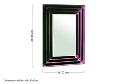 Orsina Luxe Purple Bevelled Wall Mirror, Large Mirror, Three-Tier Mirrored Frame, Ideal For Traditional Interiors - thumbnail 3