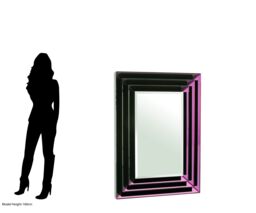 Orsina Luxe Purple Bevelled Wall Mirror, Large Mirror, Three-Tier Mirrored Frame, Ideal For Traditional Interiors - thumbnail 4
