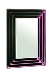 Orsina Luxe Purple Bevelled Wall Mirror, Large Mirror, Three-Tier Mirrored Frame, Ideal For Traditional Interiors