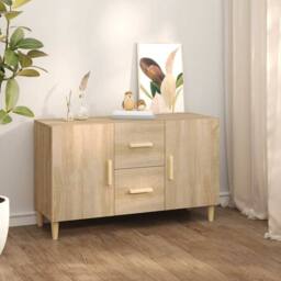 Berkfield Home Sideboard Sonoma Oak 100x36x60 cm Engineered Wood in Light Tan - Size: 100 x 36 x 60 cm - thumbnail 2