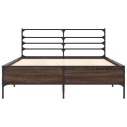 Berkfield Home Bed Frame without Mattress Brown Oak 120x200 cm - Size: Small Double - thumbnail 4