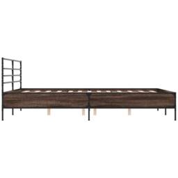 Berkfield Home Bed Frame without Mattress Brown Oak 120x200 cm - Size: Small Double - thumbnail 5