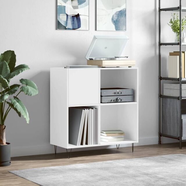 Berkfield Home Record Cabinet White 84.5x38x89 cm Engineered Wood - image 1