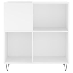 Berkfield Home Record Cabinet White 84.5x38x89 cm Engineered Wood - thumbnail 4