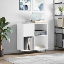 Berkfield Home Record Cabinet White 84.5x38x89 cm Engineered Wood - thumbnail 1
