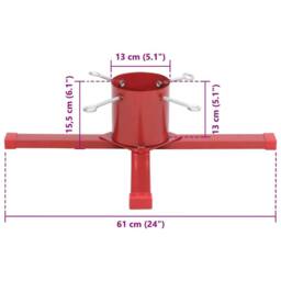 Berkfield Home Durable Christmas Tree Stand Red 61x61x15.5 cm - thumbnail 9