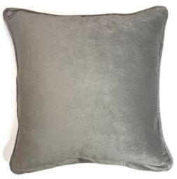 Rapport Home Piped Velvet Polyester Cushion Cover in Duck Egg Blue - Size: 43 cm x 43 cm - thumbnail 2