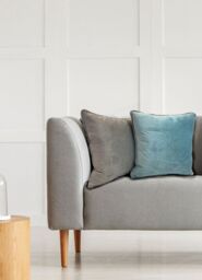 Rapport Home Piped Velvet Polyester Cushion Cover in Duck Egg Blue - Size: 43 cm x 43 cm - thumbnail 4