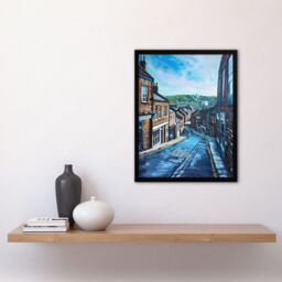 "Artery8 Winding Road Barnsley South Yorkshire Painting Framed Art Print - Size: W12"" x H16""" - thumbnail 4