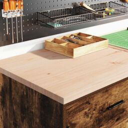 Berkfield Home Garage Storage Cabinet Smoked Oak 60x51x85 cm Solid Wood Pine in Brown - Size: 60 x 51 x 85 cm - thumbnail 4