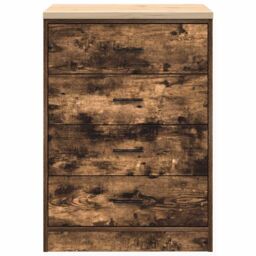 Berkfield Home Garage Storage Cabinet Smoked Oak 60x51x85 cm Solid Wood Pine in Brown - Size: 60 x 51 x 85 cm - thumbnail 6