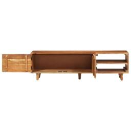 Berkfield Home TV Cabinet Solid Wood Acacia with Honey Finish 140x30x40 cm in Brown - Size: 140 x 30 x 40 cm - thumbnail 4