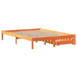 Berkfield Home Bed Frame without Mattress Wax Brown 140x190 cm Solid Wood Pine - thumbnail 6