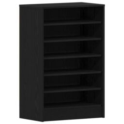 Berkfield Home Shoe Cabinet in Black Oak, 60x35x92 cm, Made of Engineered Wood - Size: 60 x 35 x 92 cm - thumbnail 2