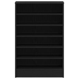 Berkfield Home Shoe Cabinet in Black Oak, 60x35x92 cm, Made of Engineered Wood - Size: 60 x 35 x 92 cm - thumbnail 5