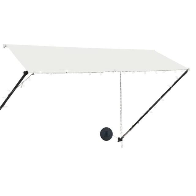 Berkfield Home Retractable Awning with LED 300x150 cm Cream - image 1