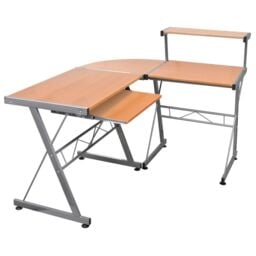 Berkfield Home Corner Computer Desk Brown 132x112x99 cm Engineered Wood - Size: 132 x 112 x 99 cm - thumbnail 1