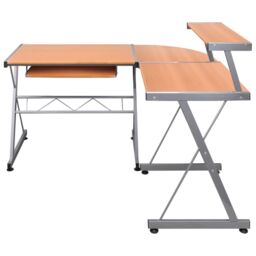 Berkfield Home Corner Computer Desk Brown 132x112x99 cm Engineered Wood - Size: 132 x 112 x 99 cm - thumbnail 2