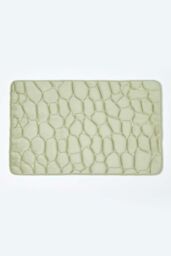 Homescapes Memory Foam Pebble Design Bath Mat in Green - thumbnail 1