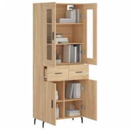 Berkfield Home Highboard Sonoma Oak 69.5x34x180 cm Engineered Wood in Brown - thumbnail 3