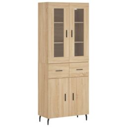 Berkfield Home Highboard Sonoma Oak 69.5x34x180 cm Engineered Wood in Brown - thumbnail 2