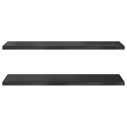Berkfield Home Wall Shelves 2 pcs 100x40x3 cm Black Stainless Steel - Size: 100 x 40 x 3 cm - thumbnail 5