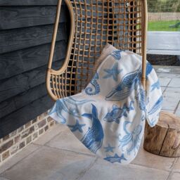 Benjamin Tate Design Sealife Blanket in Natural - Size: 120 cm x 150 cm - thumbnail 4