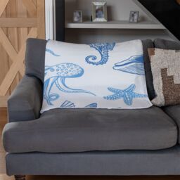Benjamin Tate Design Sealife Blanket in Natural - Size: 120 cm x 150 cm - thumbnail 2