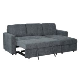 Aspire Nexis Corner Sofa Bed with Storage, Chaise on the Right in Light Grey - Size: 3 Seater - thumbnail 5