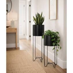 Havendro 2 Modern Black Metal Plant Stands - thumbnail 4